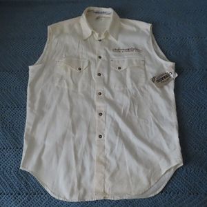 vintage rare 80s marithe girbaud made in usa sleeveless button up sz S  NWT